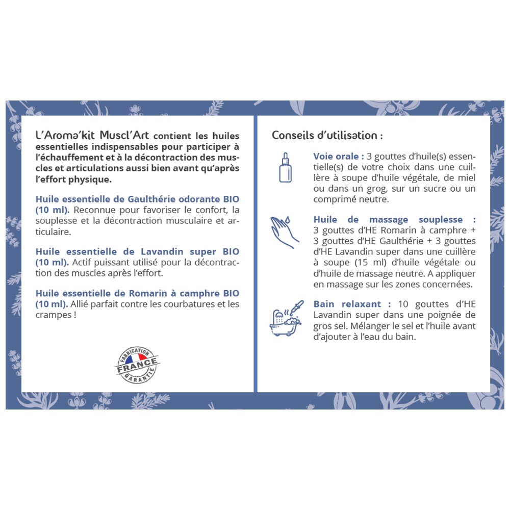 Aroma'kit Muscl'Art - 3 organic essential oils