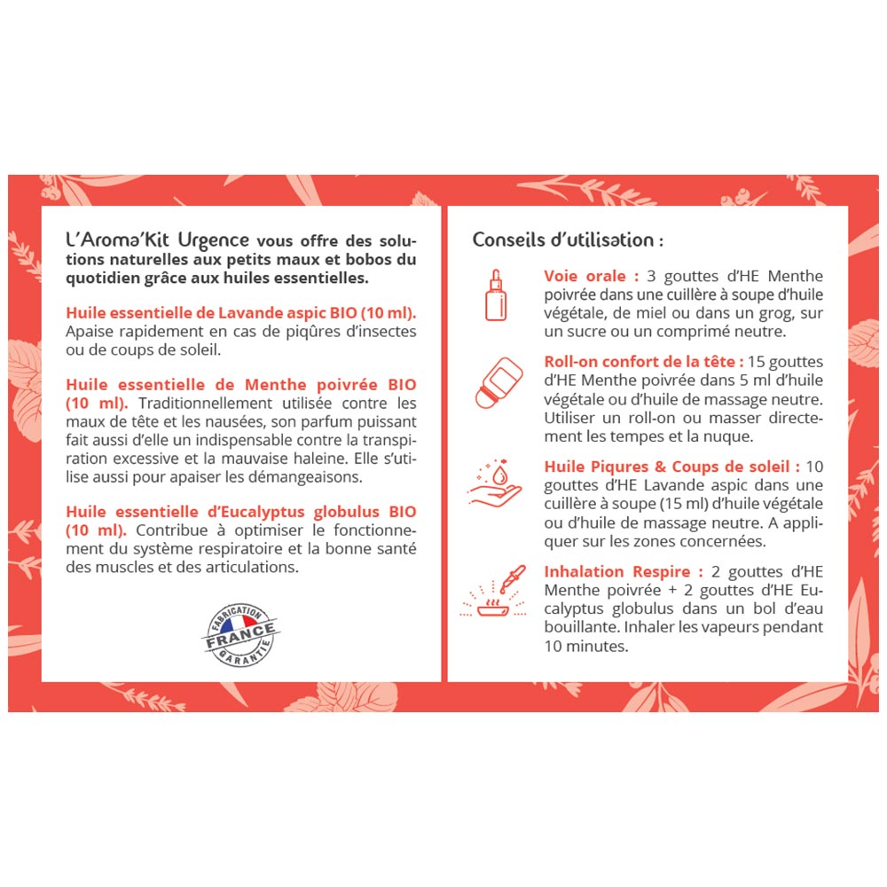 Aroma'kit Urgence - 3 huiles essentielles bio