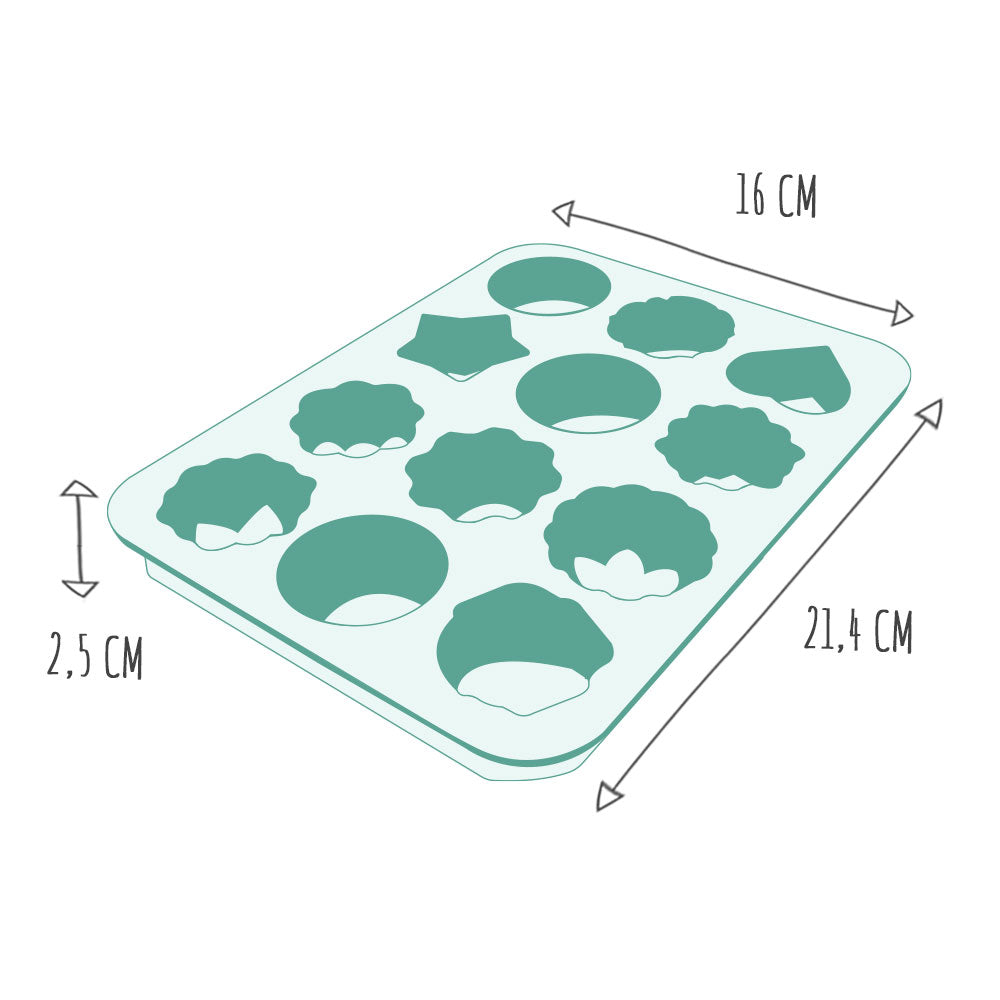 Planche de 12 moules en silicone - Foli'Flora